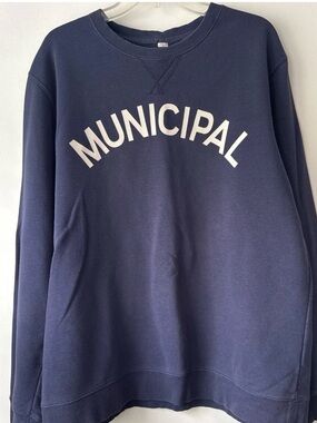 Municipal  Blue  Crew Neck Sweatshirt Mens Size L